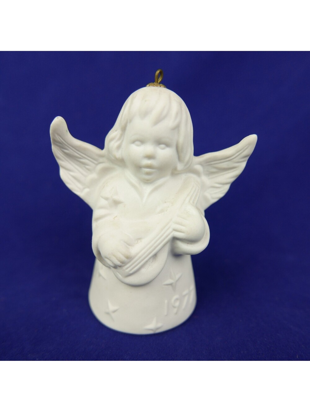 Vintage 1977 Goebel Annual Angel Bell Ornament 2nd Ed W Germany White Bisque 3"